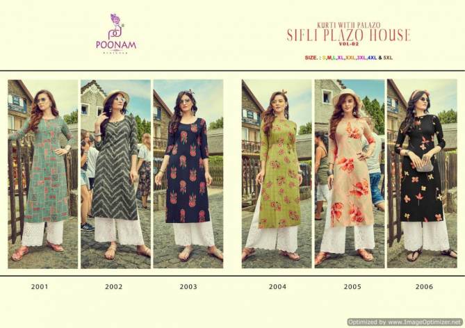 Poonam Sifli Plazo House 2 Rich Look Designer Kurti With Palazzo Collection at Wholesale Price
